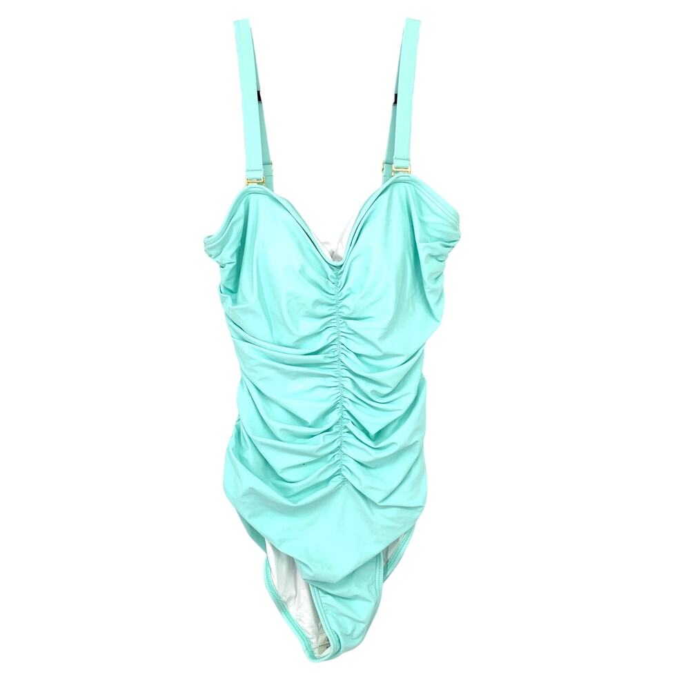 Pink Desert Ruched Front One Piece Swimsuit Womens Size XL Blue NEW